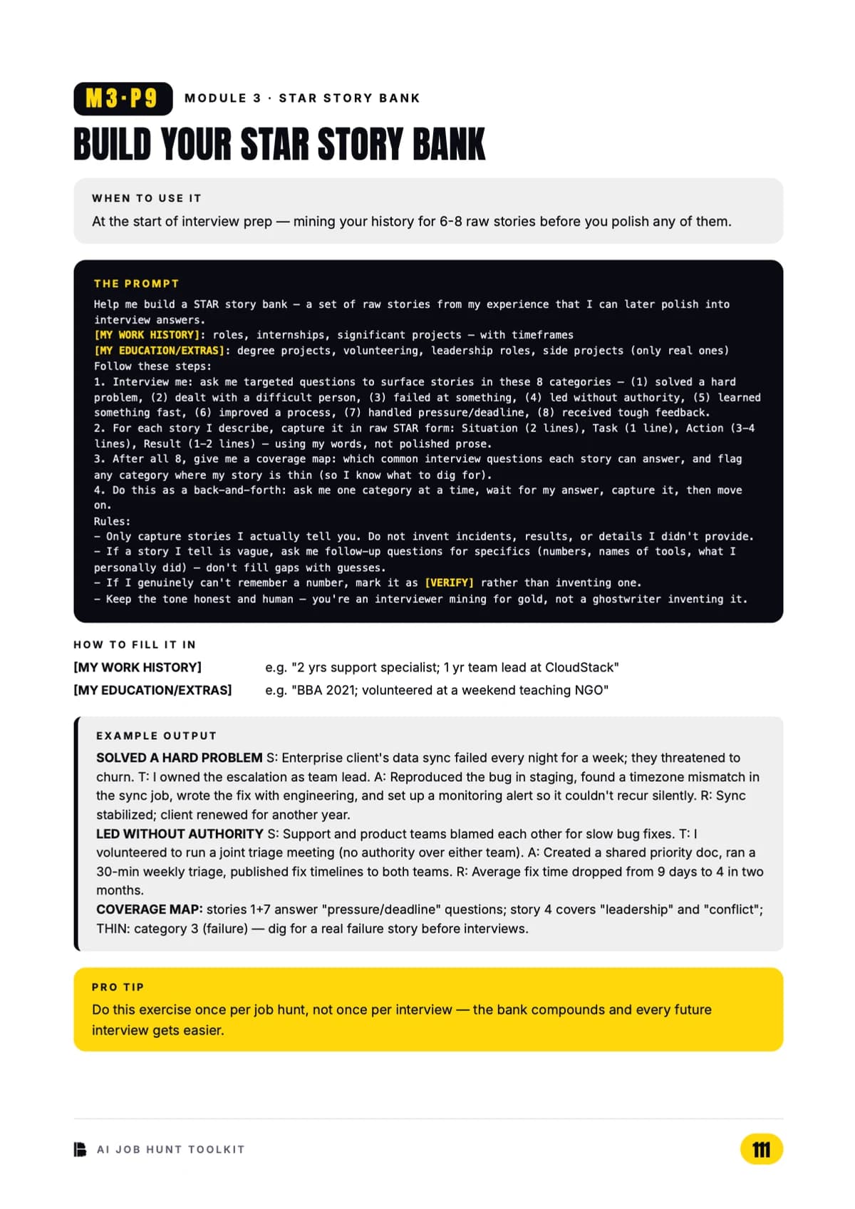 Building your STAR story bank — Module 3